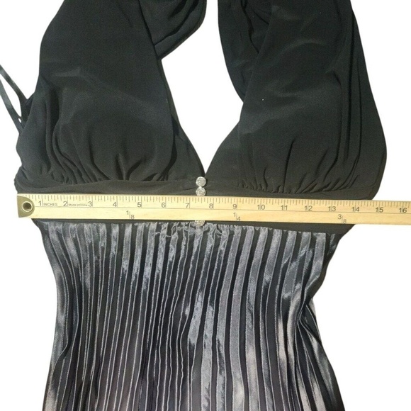 Betsy & Adam Womens Maxi Dress Size 6 Black Silver - Picture 9 of 12